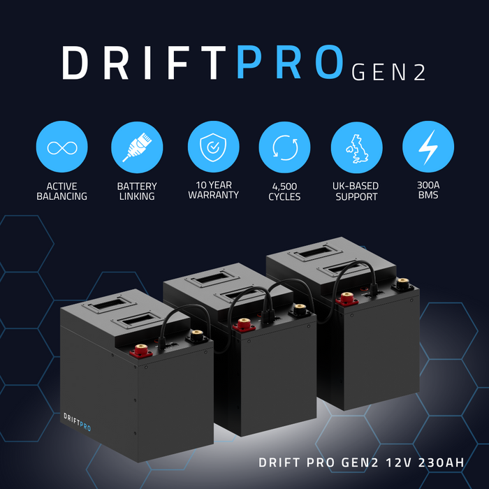 Drift PRO 12V 230Ah LiFePO4 Leisure Battery (Gen2)