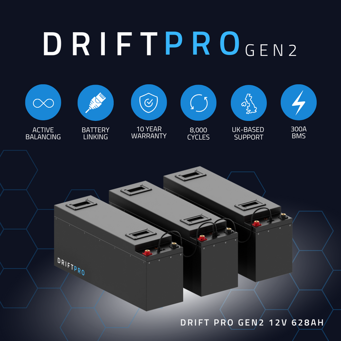 Drift PRO 12V 628Ah LiFePO4 Leisure Battery (Gen2)